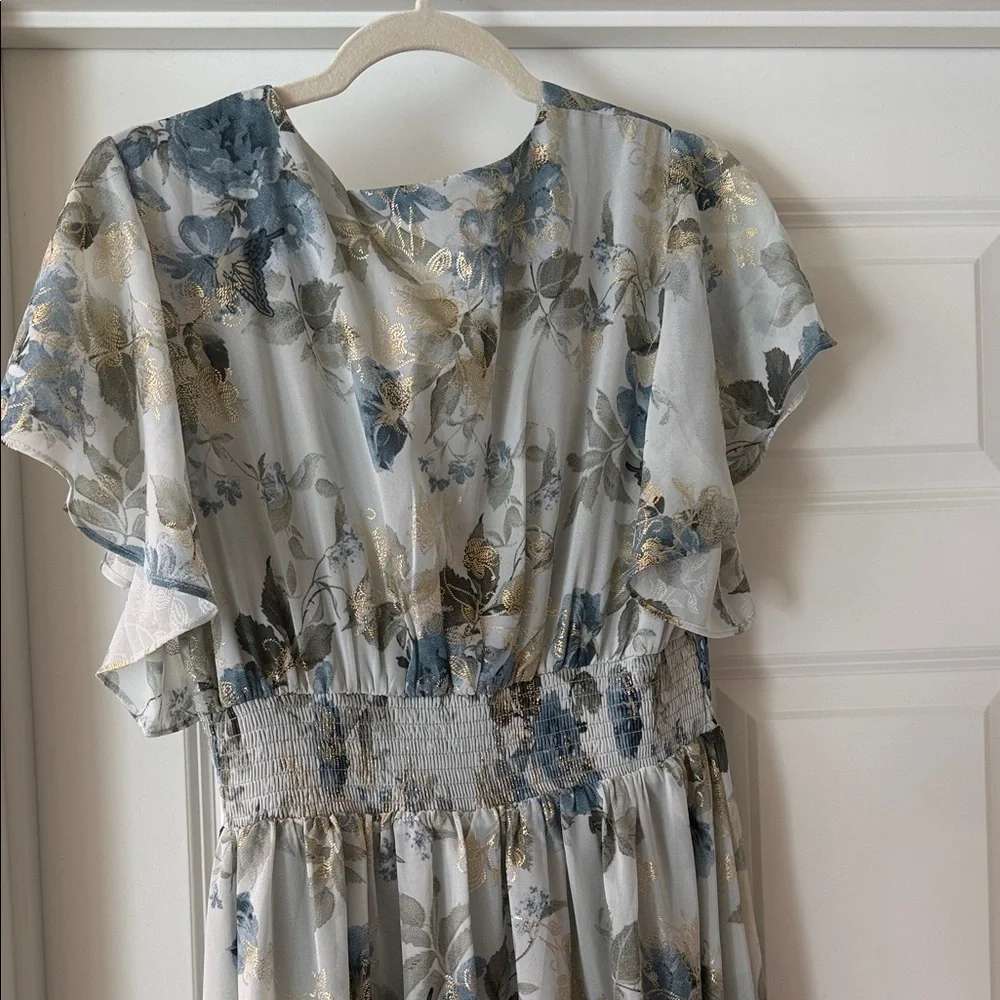 Baltic Born Blue and Gold Floral Maxi Dress - Picture 4 of 4